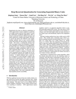 Deep Recurrent Quantization for Generating Sequential Binary Codes