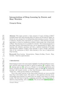 Interpretations of Deep Learning by Forests and Haar Wavelets