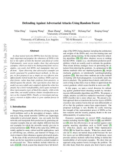 Defending Against Adversarial Attacks Using Random Forests