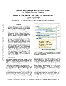 SEntNet: Source-aware Recurrent Entity Network for Dialogue Response
  Selection