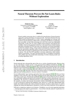 Neural Theorem Provers Do Not Learn Rules Without Exploration