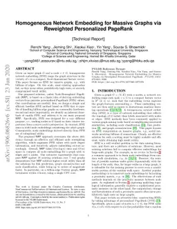 Homogeneous Network Embedding for Massive Graphs via Reweighted
  Personalized PageRank