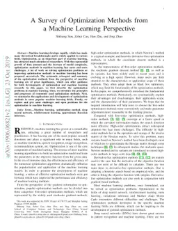 A Survey of Optimization Methods from a Machine Learning Perspective