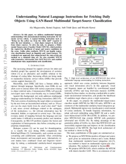 Understanding Natural Language Instructions for Fetching Daily Objects
  Using GAN-Based Multimodal Target-Source Classification
