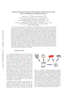 Predicting Research Trends with Semantic and Neural Networks with an
  application in Quantum Physics