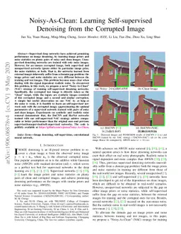 Noisy-As-Clean: Learning Self-supervised Denoising from the Corrupted
  Image