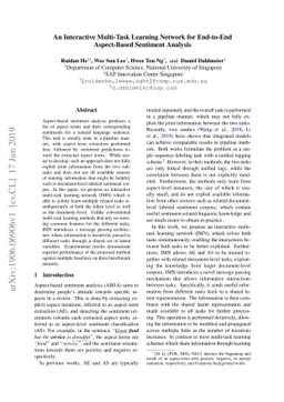 An Interactive Multi-Task Learning Network for End-to-End Aspect-Based
  Sentiment Analysis