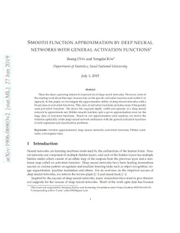 Smooth function approximation by deep neural networks with general
  activation functions