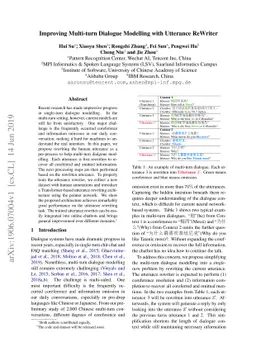 Improving Multi-turn Dialogue Modelling with Utterance ReWriter