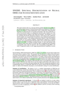 SNODE: Spectral Discretization of Neural ODEs for System Identification