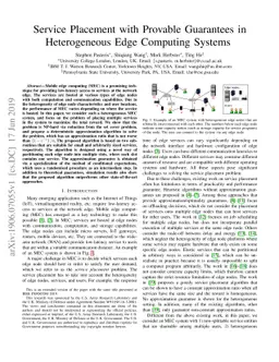 Service Placement with Provable Guarantees in Heterogeneous Edge
  Computing Systems