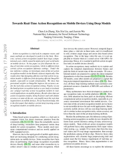 Towards Real-Time Action Recognition on Mobile Devices Using Deep Models