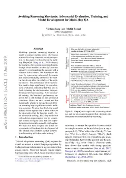 Avoiding Reasoning Shortcuts: Adversarial Evaluation, Training, and
  Model Development for Multi-Hop QA