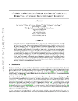 vGraph: A Generative Model for Joint Community Detection and Node
  Representation Learning