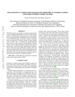PolSAR Image Classification based on Polarimetric Scattering Coding and
  Sparse Support Matrix Machine
