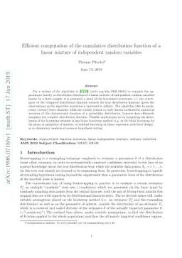Efficient computation of the cumulative distribution function of a
  linear mixture of independent random variables