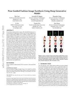 Pose Guided Fashion Image Synthesis Using Deep Generative Model