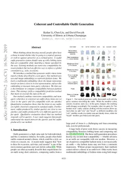 Coherent and Controllable Outfit Generation