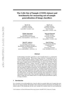 The Cells Out of Sample (COOS) dataset and benchmarks for measuring
  out-of-sample generalization of image classifiers