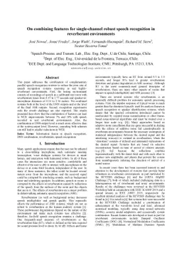 On combining features for single-channel robust speech recognition in
  reverberant environments