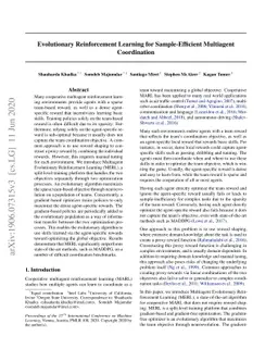Evolutionary Reinforcement Learning for Sample-Efficient Multiagent
  Coordination