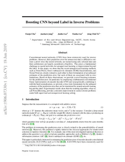 Boosting CNN beyond Label in Inverse Problems