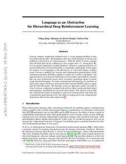 Language as an Abstraction for Hierarchical Deep Reinforcement Learning