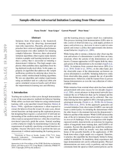 Sample-efficient Adversarial Imitation Learning from Observation