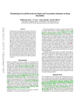 Maximizing Overall Diversity for Improved Uncertainty Estimates in Deep
  Ensembles