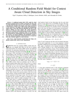 A Conditional Random Field Model for Context Aware Cloud Detection in
  Sky Images