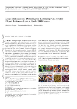 Deep Multicameral Decoding for Localizing Unoccluded Object Instances
  from a Single RGB Image