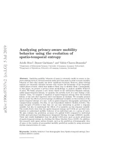Analyzing privacy-aware mobility behavior using the evolution of
  spatio-temporal entropy