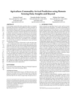 Agriculture Commodity Arrival Prediction using Remote Sensing Data:
  Insights and Beyond