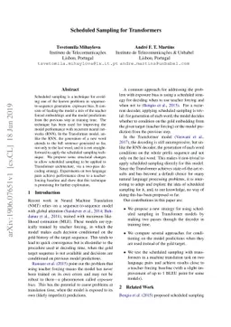 Scheduled Sampling for Transformers