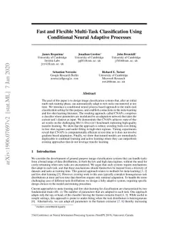 Fast and Flexible Multi-Task Classification Using Conditional Neural
  Adaptive Processes