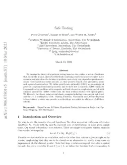 Safe Testing