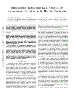 BitcoinHeist: Topological Data Analysis for Ransomware Detection on the
  Bitcoin Blockchain