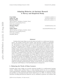 Adapting Behaviour via Intrinsic Reward: A Survey and Empirical Study