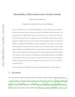 Identifiability of Hierarchical Latent Attribute Models