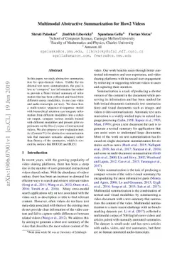 Multimodal Abstractive Summarization for How2 Videos