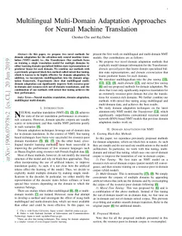 Multilingual Multi-Domain Adaptation Approaches for Neural Machine
  Translation