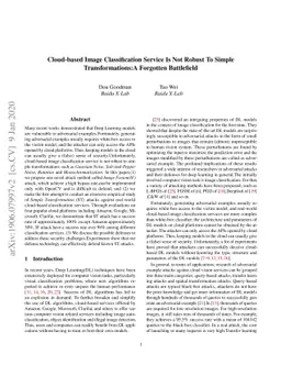 Cloud-based Image Classification Service Is Not Robust To Simple
  Transformations: A Forgotten Battlefield