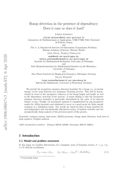 Bump detection in the presence of dependency: Does it ease or does it
  load?