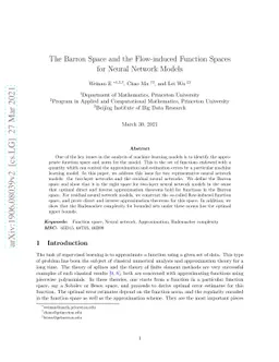 The Barron Space and the Flow-induced Function Spaces for Neural Network
  Models