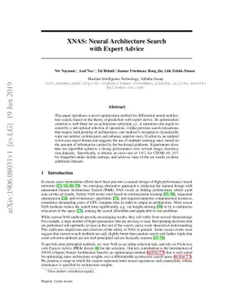 XNAS: Neural Architecture Search with Expert Advice