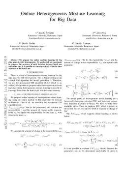 Online Heterogeneous Mixture Learning for Big Data