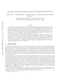 Automatic Source Code Summarization with Extended Tree-LSTM