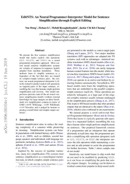 EditNTS: An Neural Programmer-Interpreter Model for Sentence
  Simplification through Explicit Editing