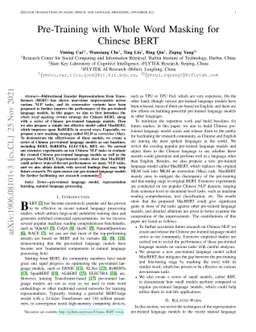 Pre-Training with Whole Word Masking for Chinese BERT