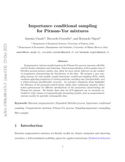 Importance conditional sampling for Pitman-Yor mixtures